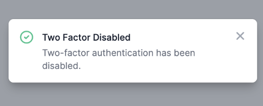 Confirmation 2FA is disabled